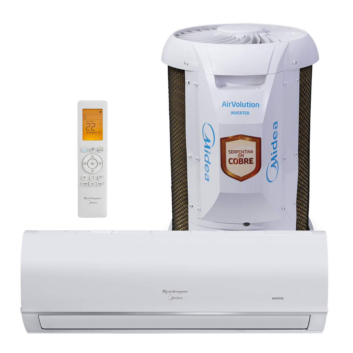 Ar Condicionado 9.000 Btus Split Hw Inverter Springer Midea Ai Air Volution Frio R32 42Efvcb09M5/38Tavcb09M5 - 220V
